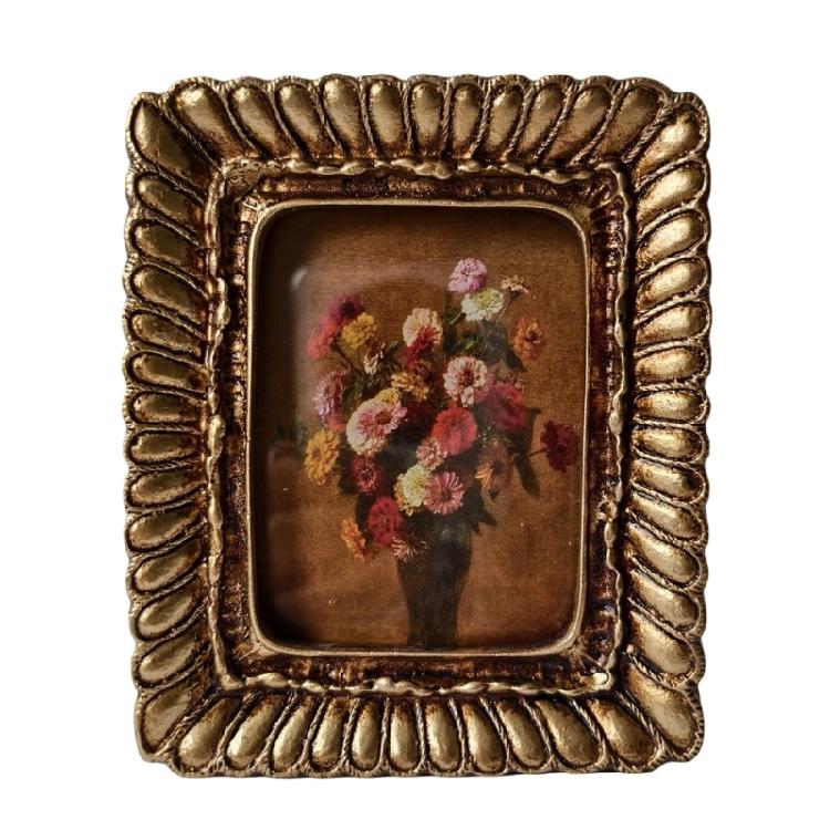 Marco de Fotos Retro, Marco de Fotos Decorativo Antiguo Ornamentado Ovalado para Mesa y Pared Decoración del Hogar