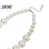 Faux Pearl Jewelry 3Pcs/Set Imitation Pearls Set, Adjustable Length Choker Necklace with Ear Studs Gift And Bracelet, Set for Weddings Banquets