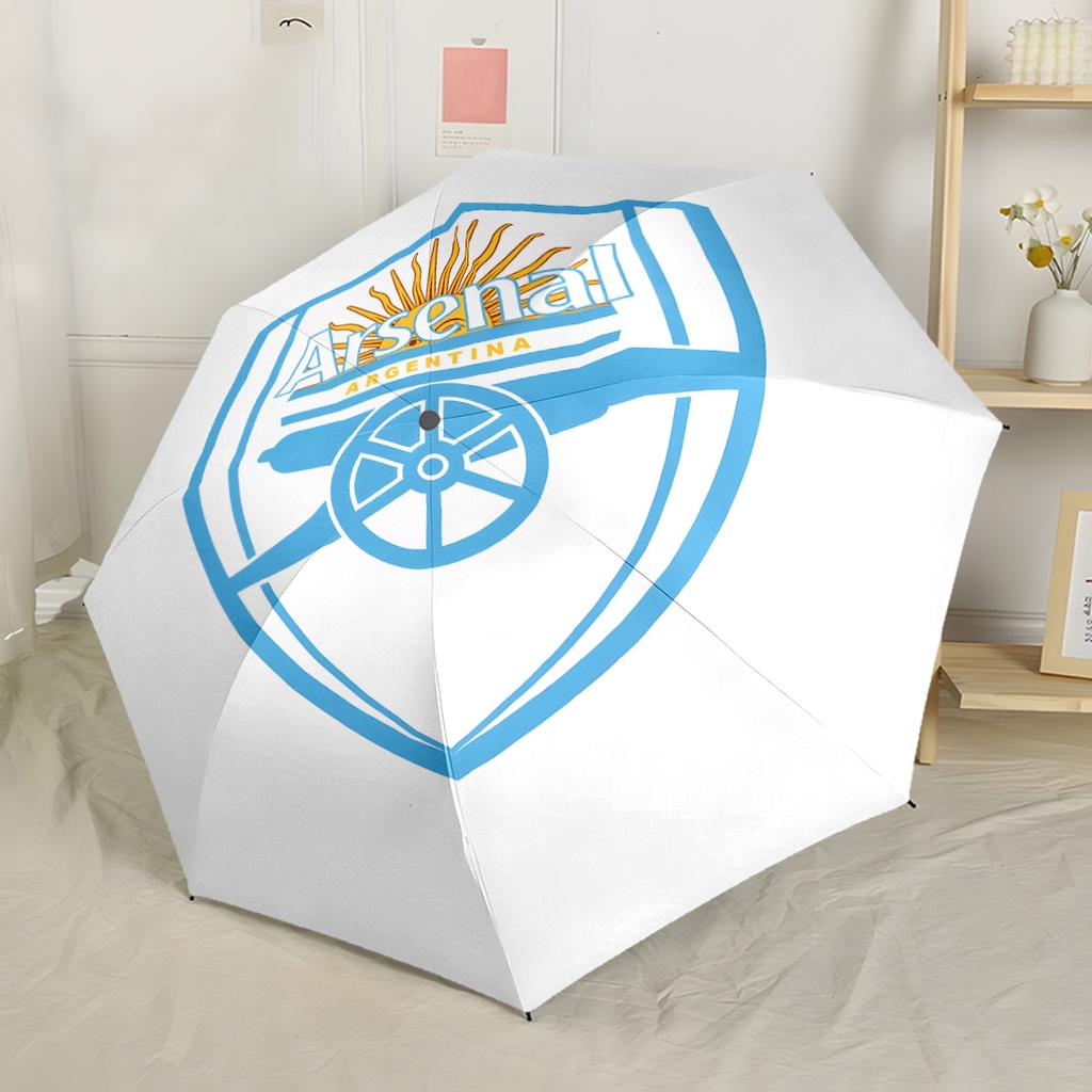 Arsenal Football Club Wappen Automatischer Regenschirm Einziebares Design mit 8 Speichen Stabilität Robuste Konstruktion Langlebiger Alltags-Regenschirm