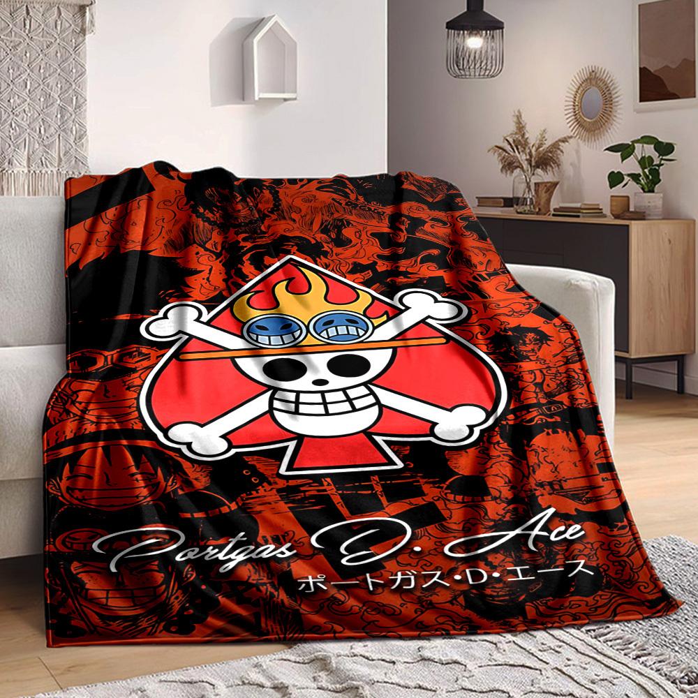

1pc One Piece Ace Soft Skin-Friendly Flannel Blanket with Digital Printing, Various Sizes Available for Family, Friends, Birthday 80x120cm