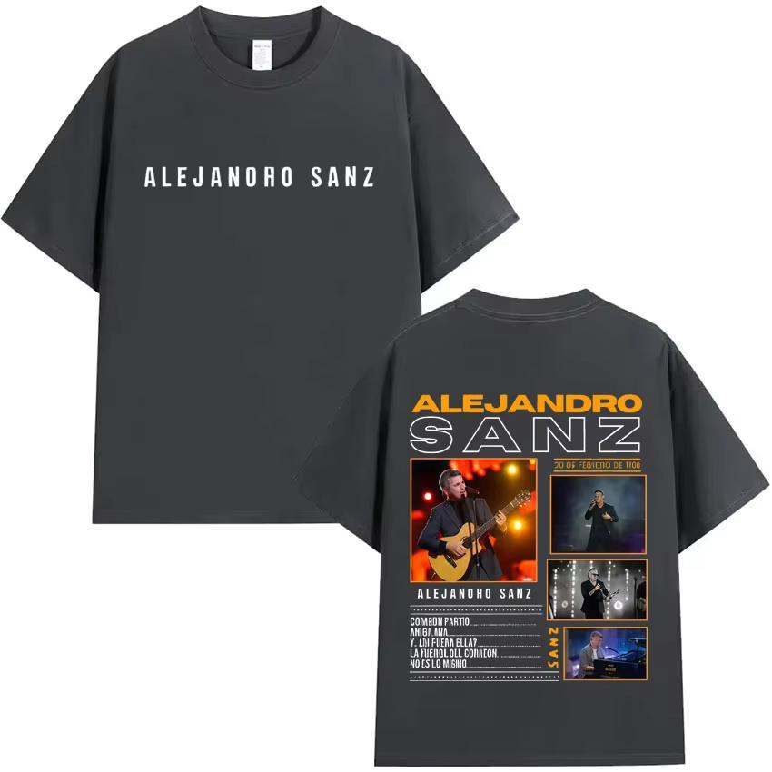 Singer Alejandro Sanz Graphic Fashion Tshrit Summer Harajuku T Shirt Gothic Unisexs Casual Oversized Tees Fans Gift Unisex Fashion