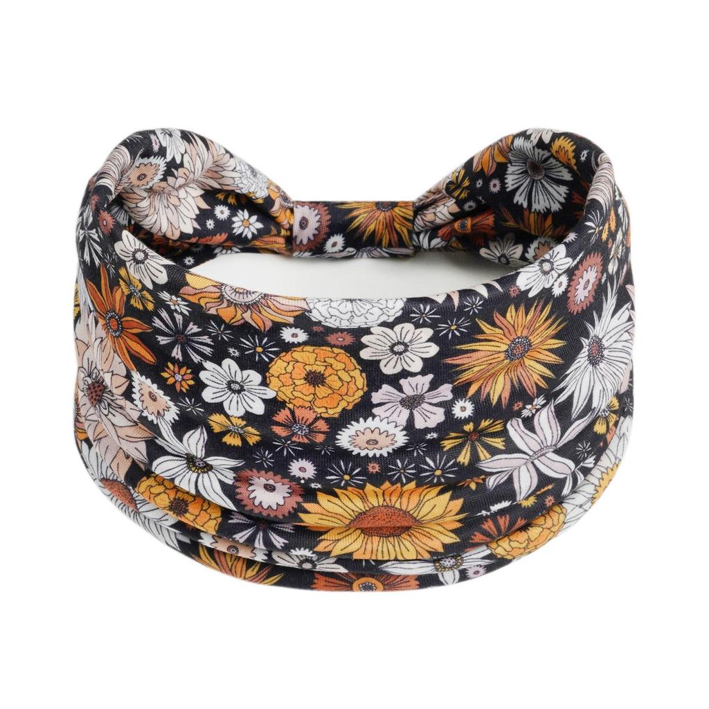 Bohemian Retro Print Yoga Headband: Wide African-Inspired Headscarf for Women