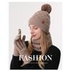 Knitted Hat, Ladies', Cold Hat, Double-layer, Scarf, Outdoor, Warm Hat, Knitted Hat, Gloves, Three Piece Set