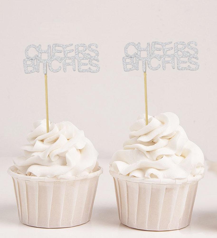 Darling Souvenir| Cheers Cupcake Toppers| Party Dessert Decorations - Pack Of