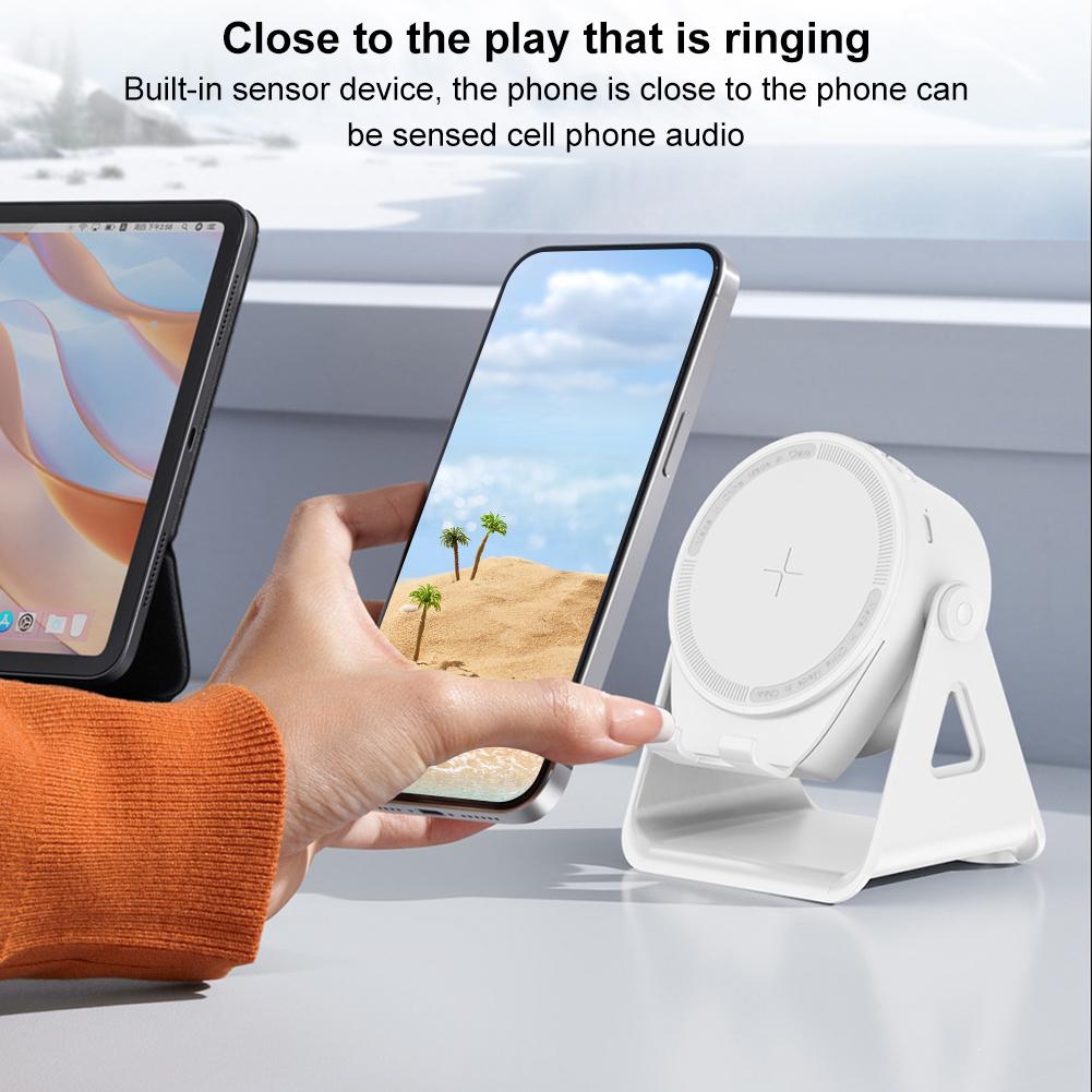 3 In 1 Small BT5.3 Speaker with Phone Holder Foldable Wireless Speaker Anti-Slip Tablet Stand BT Speaker for Home Office Bracket