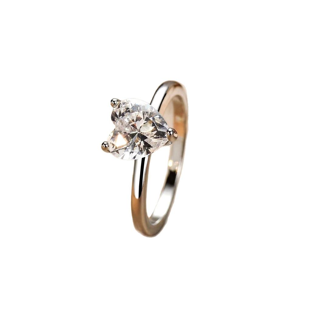 New Light Luxury Heart Zircon Ring For Women Personalized Temperament Fashionable Finger Ring