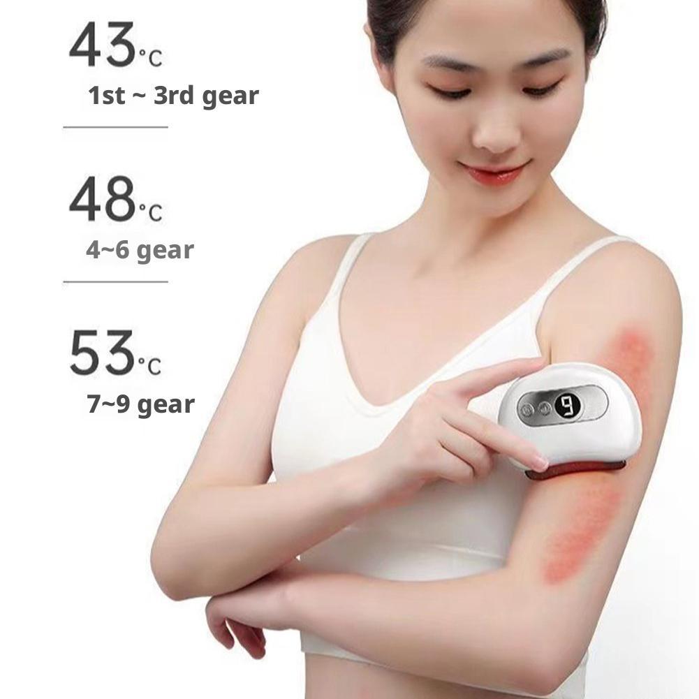 Electric Guasha Massager Hot Compress Massager Stone Heating Vibration Scraping Neck Face Eye Skin Lifting Removal Wrinkle Tool