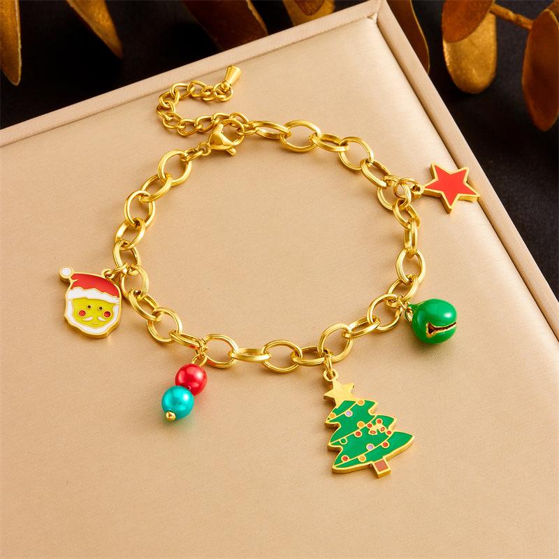 

Christmas Charm Bracelet with Santa Tree and Sock Charms