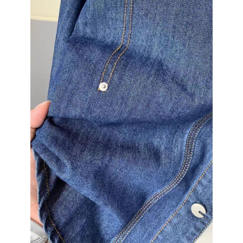 Spring Autumn Women's Light Wash Denim Jacket Loose Button Down Casual Jean Coat