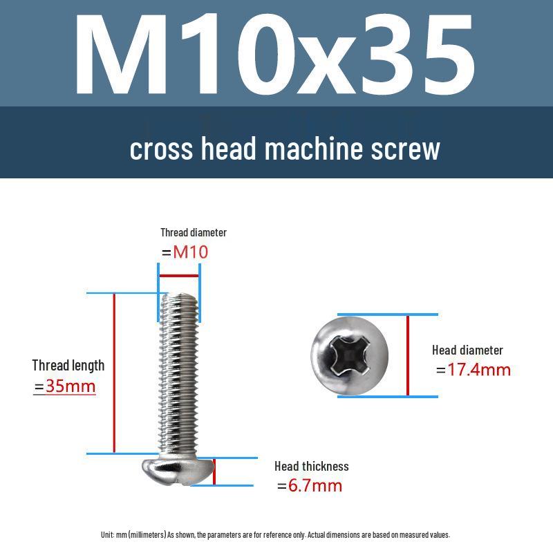 Yigu Direct 304 Edelstahl Kreuzschlitz Senkkopfschrauben M6-M10 Maschinengewinde