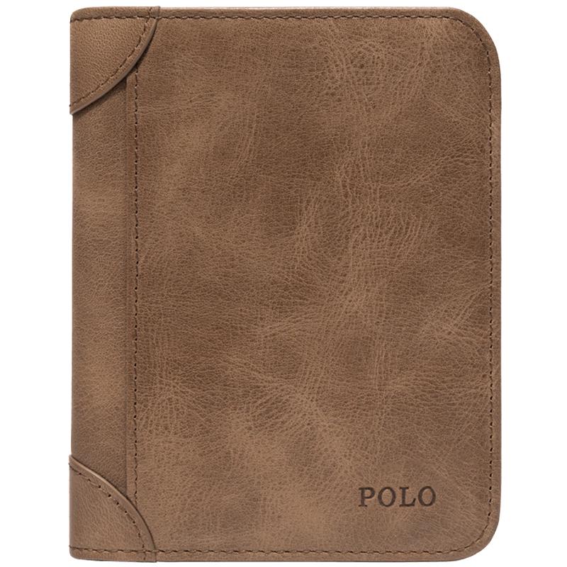 Мужской складной кошелек POLO из натуральной кожи, подарочный набор