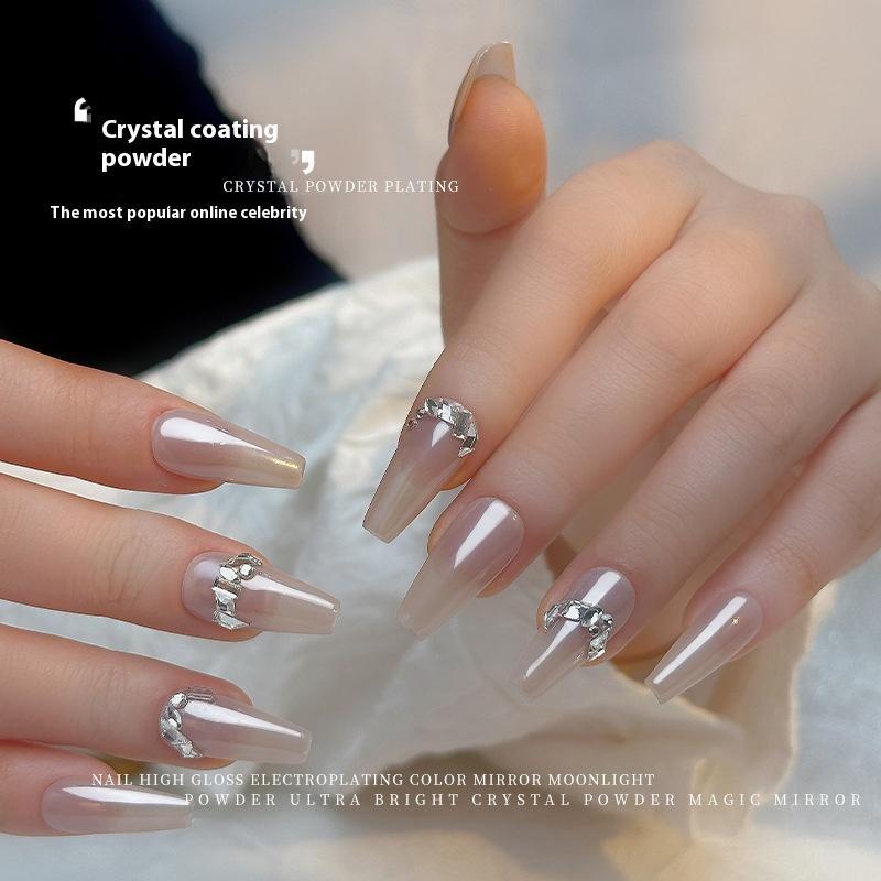 Aurora Pearl Chrome Nail Glitter Powder White Black Moonlight Mirror Mermaid Wedding Fairy Manicure Decor Aurora Pearl Chrome