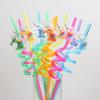 6/12pcs Unicorn Party Glitter Straws Reusable PVC Milk Juice Drinking Straw Kids Girls Birthday Party Decoration Favors Supplies