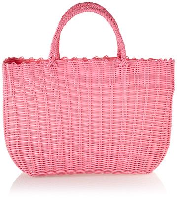 Murataya Vinyl P.P. Jumbo Basket Bag, Pink, Approx. 44 X 16 X 32cm (Approx. 48cm To Handle), 9938