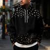 Men's Casual Loose Fit Hoodie with Christmas Print and Large Pockets