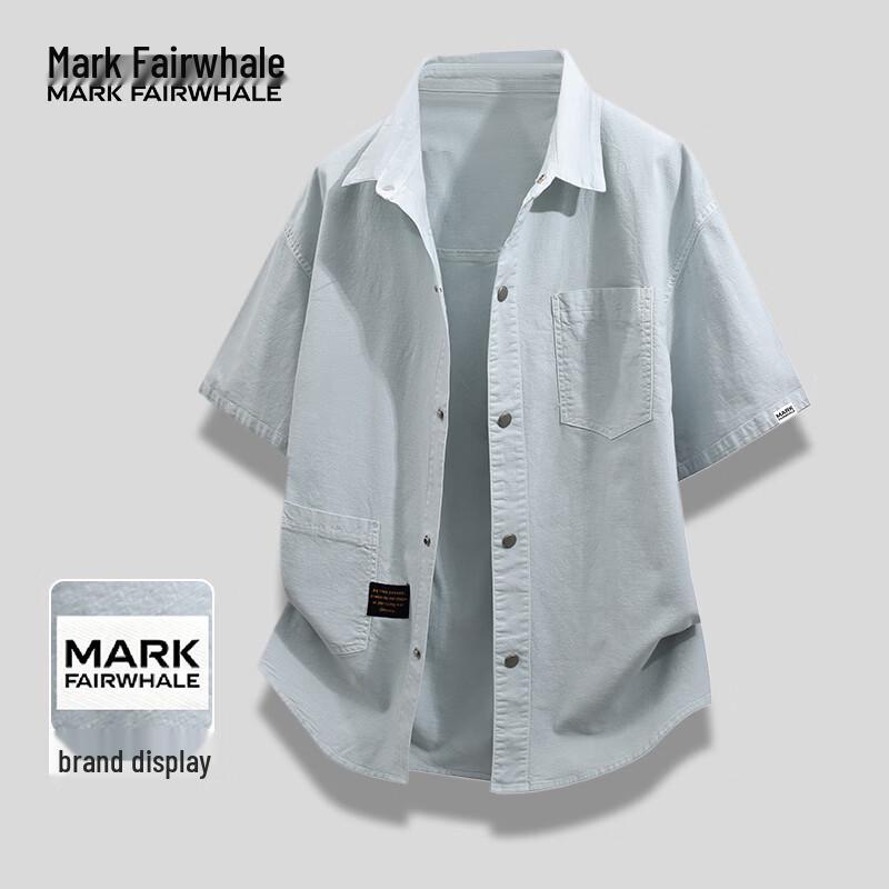 Мужская стильная дышащая рубашка с коротким рукавом и комплект MARK FAIRWHALE 4XL