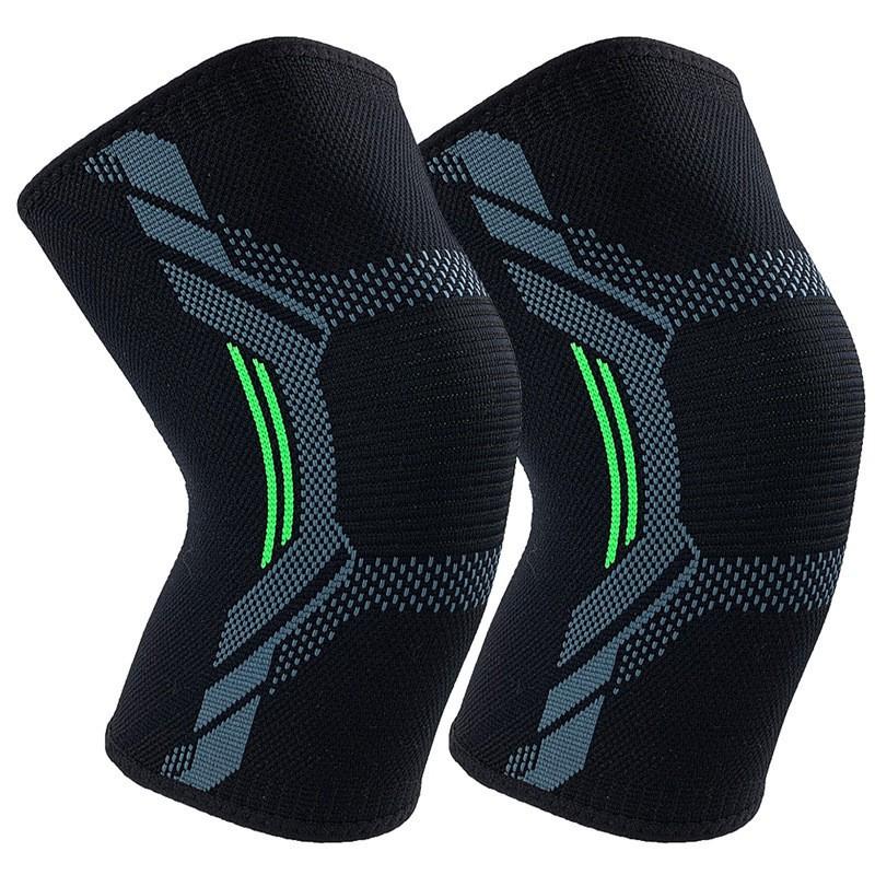 Knitted Nylon Sports Knee Pads Elastic Cycling Running Protective Gear Four-sided Fitness Knee Leggings