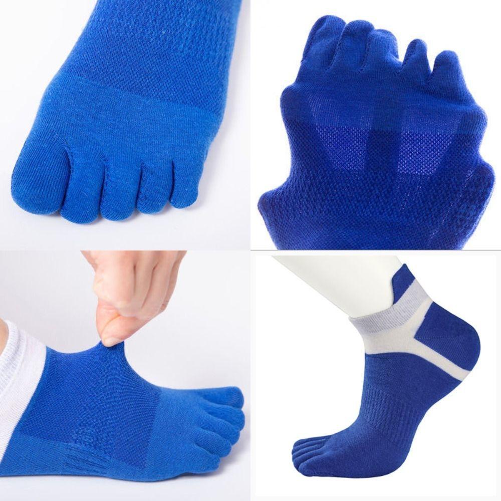 Invisible Five Finger Sports Socks Cotton Running Hosiery Breathable Men's Five Toe Socks  Outdoor