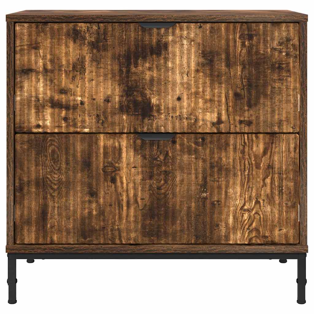 Nightstand Smoked Oak 63.5 x 36 x 61 cm Particleboard