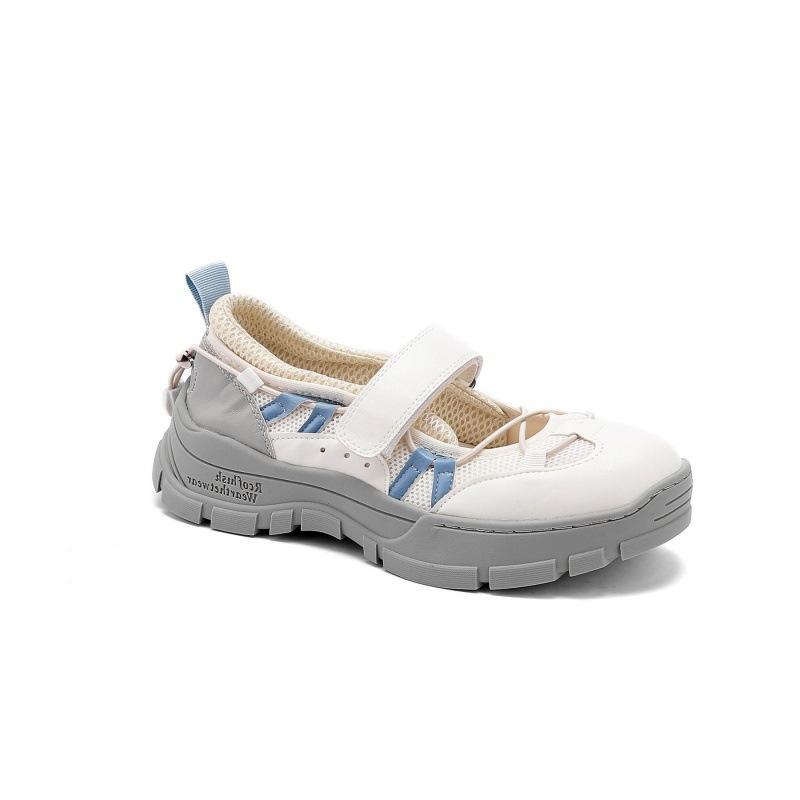 

Cowhide version~ Korean version of niche dad shoes women s versatile retro Mary Jane shoes Velcro ballet sports women s shoes 40