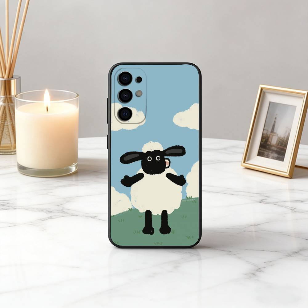 Clever das S-Schaf S-Shaun-SS Handyhülle Schwarzes Silikon Weich Für Samsung S25,S24,S21,S22,S23,S30,Ultra,S20,Plus,Fe,Lite