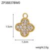 Stainless Steel Lucky Clover Zircon Pendant & Flower Connector DIY Bracelet/Necklace Accessory