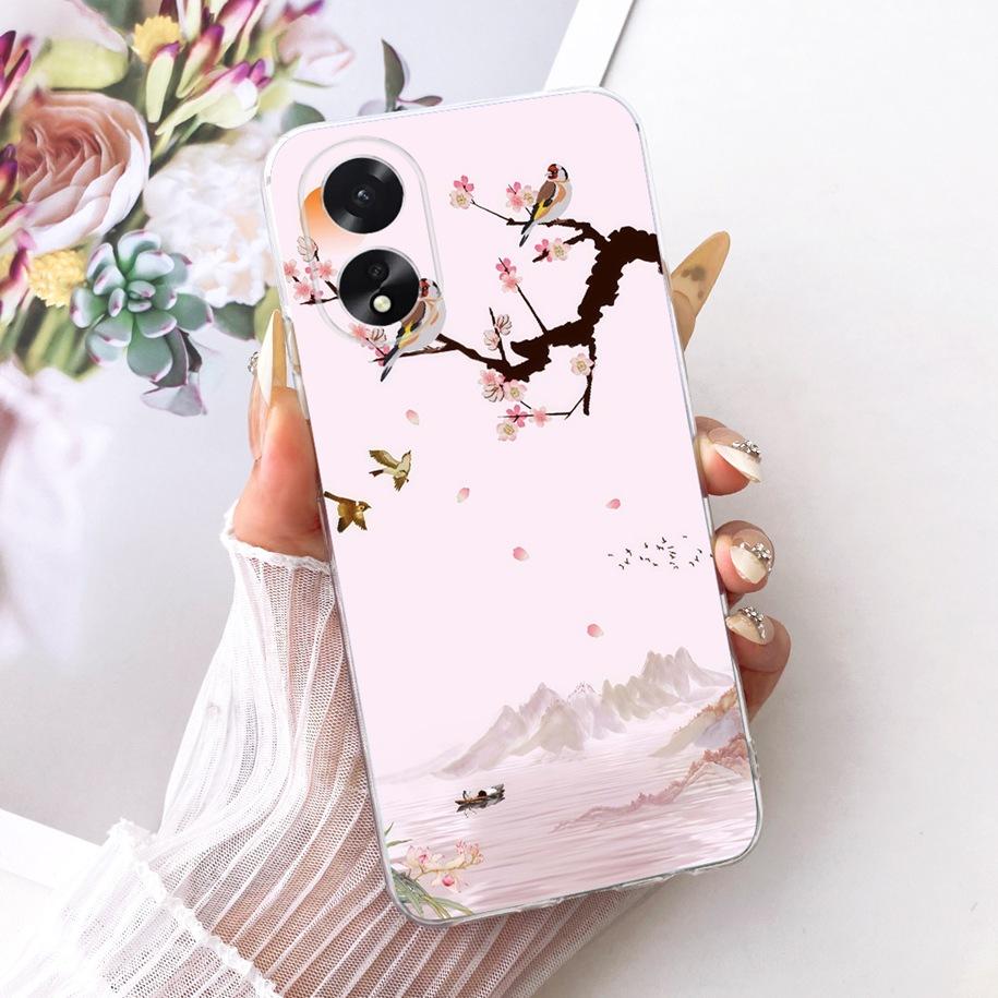 For OPPO A18 A38 4G Case CPH2579 CPH2591 Shockproof Cover Popular Flower Bowknot Soft Silicone Fundas For OPPOA18 OPPOA38 Bumper