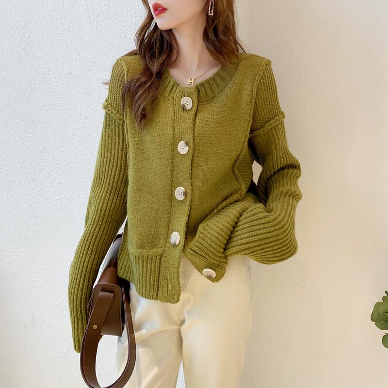 

ITISF4 Women s Retro Short Knit Cardigan One Size