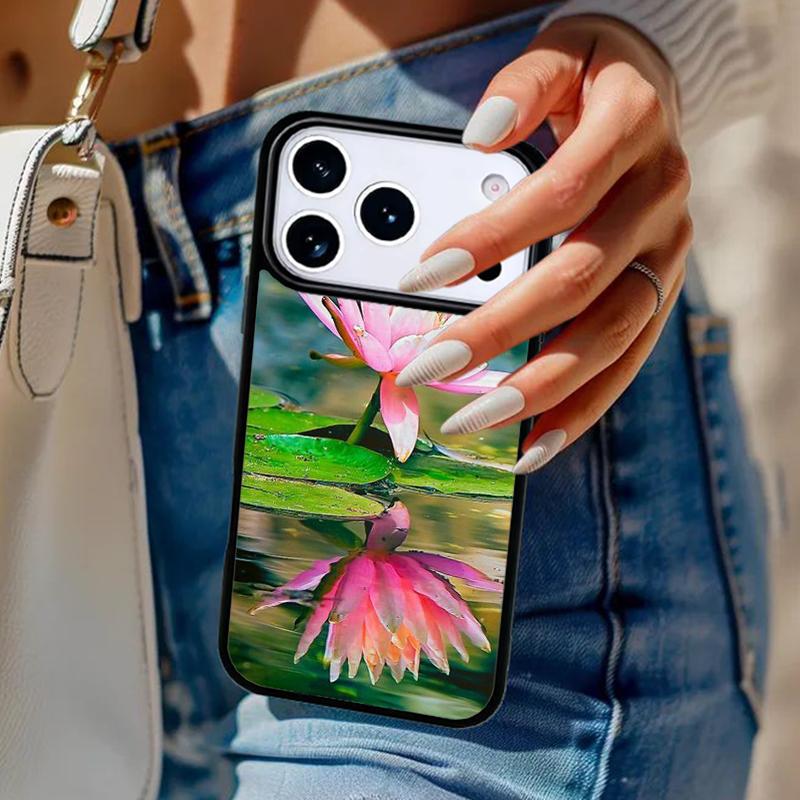 Summer Lotus Phone Case For iPhone 17 Air 14 15 13 12 Max Cover For Apple 16e 11 Pro Max Plus Coque