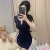 2026 Summer Women's Short-Sleeve Sexy V-Neck Bodycon Mini Dress