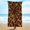 Wild Safari Beach Towel, Timeless Leopard Fur Print Pattern Bath Towel, Stylish Animal Print Beach Blanket for Summer Vacation