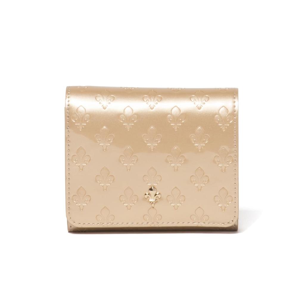Patrick Cox Glitter Lily Bifold Wallet with Enamel Glitter Kings Pattern Gold (PXLWDBS1)