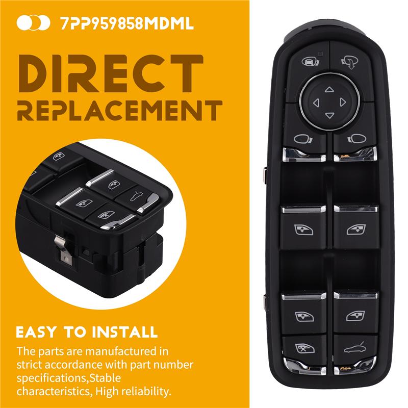 A03Z-Car Electric Window Glass Lift Switch Window Control Switch Button 7PP959858MDML For Porsche Panamera Cayenne 2010-2015 чёрный
