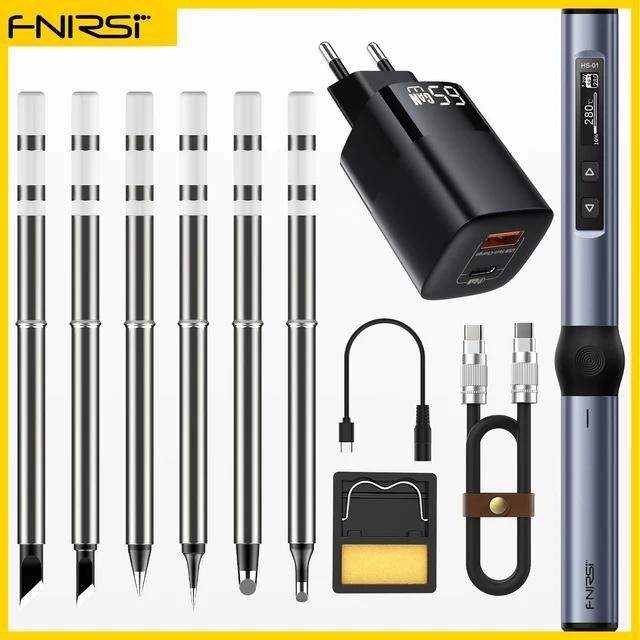 FNIRSI HS-01 Smart Electric Soldering Iron PD 65W Adjustable Constant Temperature Fast Heat Portable Soldering Iron Station Kit