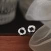 Geometric Hollow Stud Earrings, Light Luxury Micro Set Zirconia Circle Earrings, Simple Wrapping Line Design