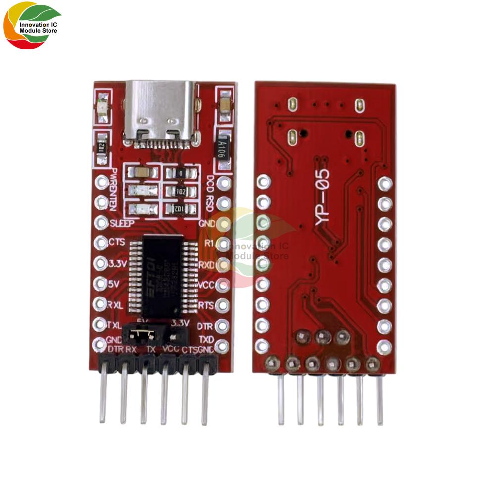 FT232RL USB to TTL Adapter Module Type-C Serial Converter with Overcurrent Protection for Arduino 3.3V 5V