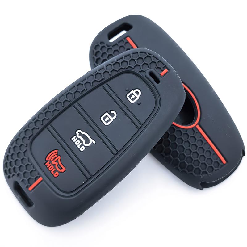 New Silicone Key Fob Cover Case Protect Skin Hood For Hyundai Tucson Solaris Sonata Hybrid Nexo Nx4 Santafe Dn8