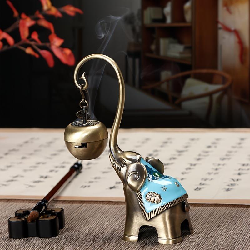 LASODY Elegant Elephant-Shaped Metal Incense Holder Sandalwood Scented Ideal for Christmas Easter Thanksgiving Father'S Mother'S Day Gifts