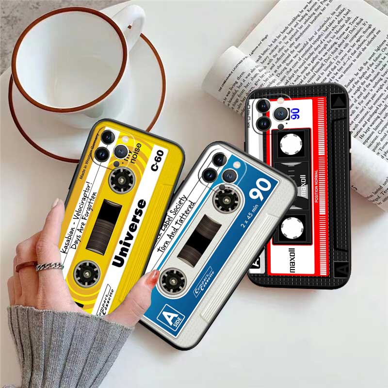 Cassette Vintage Tape Case for Samsung Galaxy M06 M15 M16 M35 M55 M56 A36 A42 A50 A50S A51 A52 A32 A33 A05 A05S A06 A16 A20