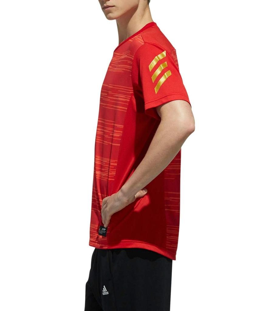 Adidas Border 5T 2nd FTI94 Scarlet Size Size Men's V-Shirt, Uniform, (DU9586), J/L (Japan L)