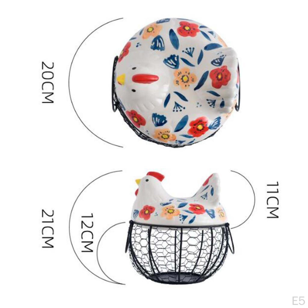 Suport coș pentru ouă de pui Drăguț, rustic, rotund, pentru adunare, container pentru ouă proaspete