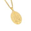 Stainless Steel Necklace Punk Women Men Fashion Gold Color Chains Virgin Mary Pendant Cross Medallion Religious Jewelry