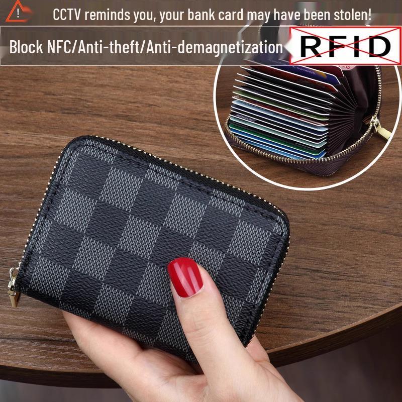 Women's Anti-Demagnetization Card Holder Wallet with ID and Driver's License Slots, Large Capacity, Multi-Card and Coin Purse