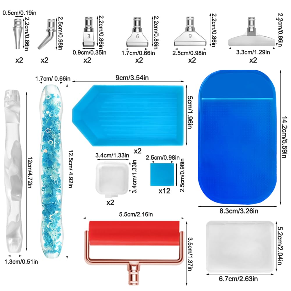SENHAI Caneta de Arte Diamante Arte Diamante Caneta de Arte Diamante com Aço Inoxidável Personalizado Acessórios de Arte Diamante 5D para Kit de Artesanato de Pintura DIY, Ferramentas,