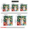 2pcs 2D Flat Printing Christmas Curtains Christmas Cute Dog Durable 100% Polyester Fabric Without Electricity Versatile Use for
