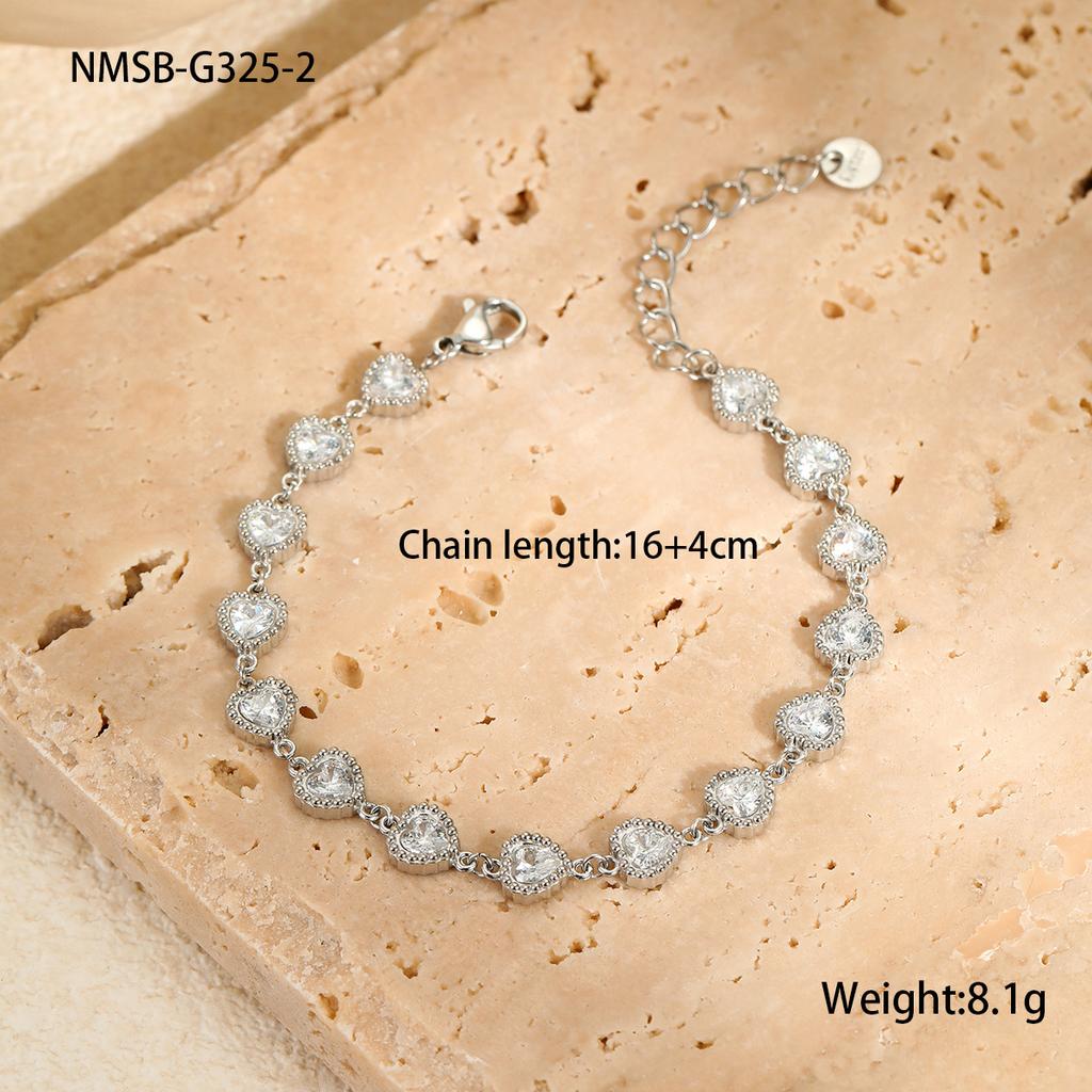 Hot-selling Color Zircon Series Stainless Steel Necklace  Fashionable French Exquisite Temperament Collarbone Chain 