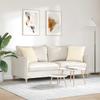 Sofa Cushions 2 Pieces Cream 45 X 45 Cm Corduroy Fabric