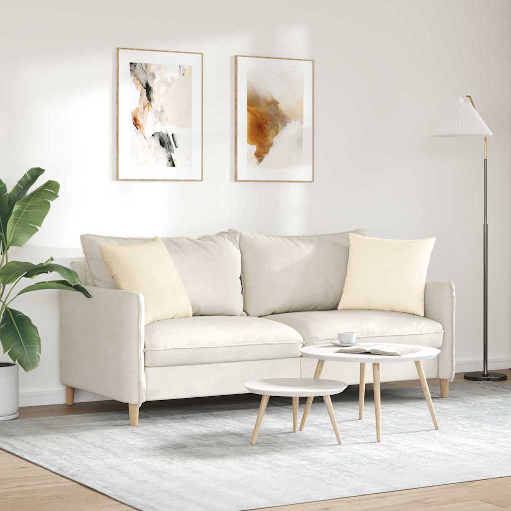 Sofa Cushions 2 Pieces Cream 45 X 45 Cm Corduroy Fabric