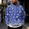 Men's Christmas Print Hoodie with Large Pockets, Casual Loose Fit Pullover for Holiday