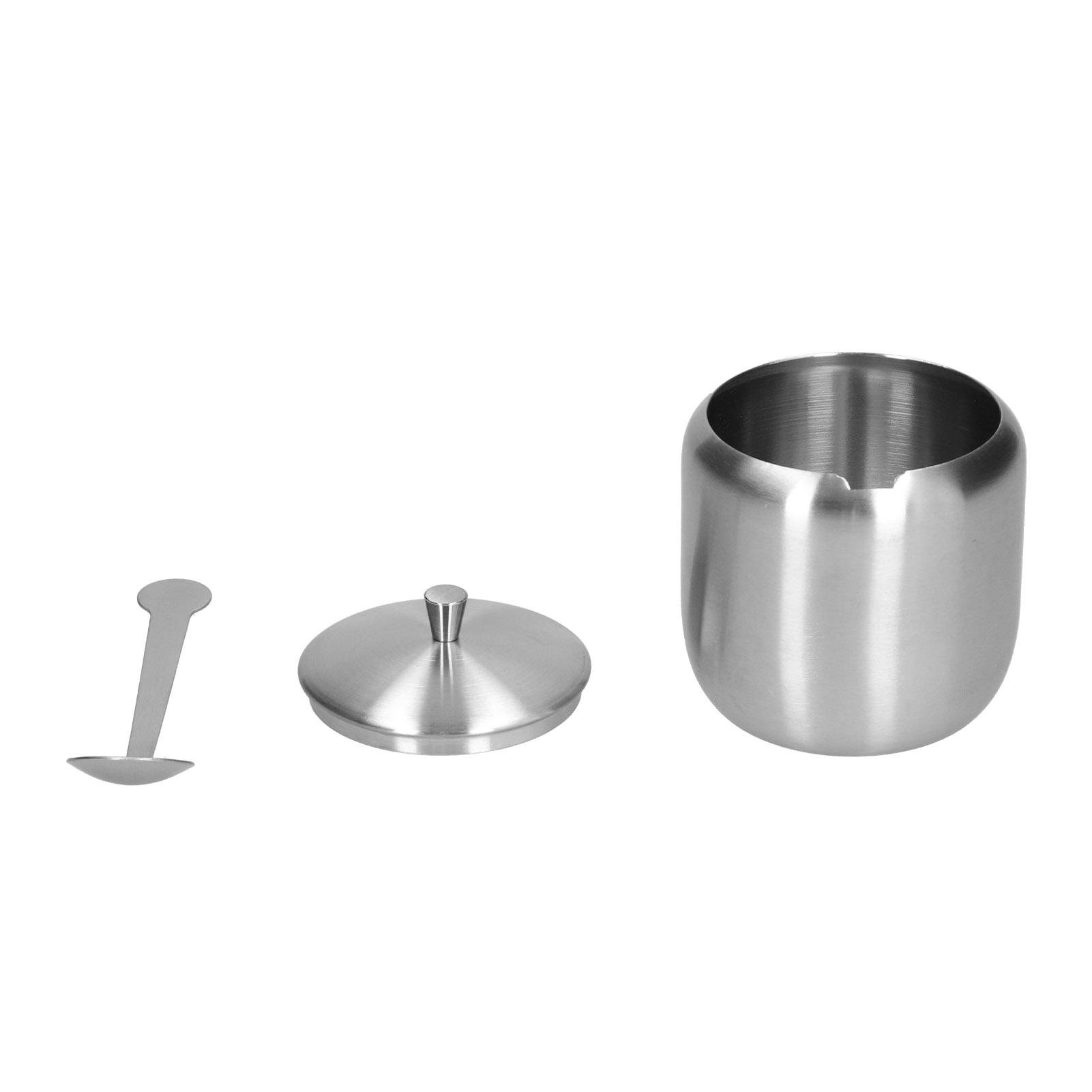 

Sugar Container 370ML 304 Stainless Steel Polished Brushed AntiOxidation Antirust Seasoning Box with Spoon